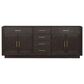 Lexora Home Abbey 84" Double Bathroom Vanity in Brown Oak with 2 cm White Quartz Top and Rectangular Sinks, , large