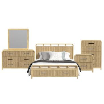 Mayberry Hill Ridgemont 5-Piece King Bedroom Set in Natural Brown, , large