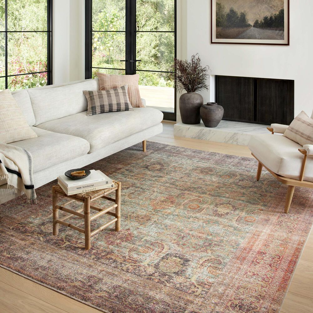 Amber Lewis x Loloi Georgie 10&#39; x 14&#39; Jade and Sunset Area Rug, , large