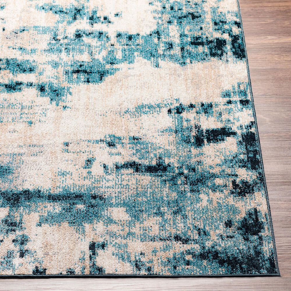 Surya Lavadora 5&#39;3&quot; x 7&#39; Ink Blue, Navy, Light Gray, Light Beige and Cream Area Rug, , large