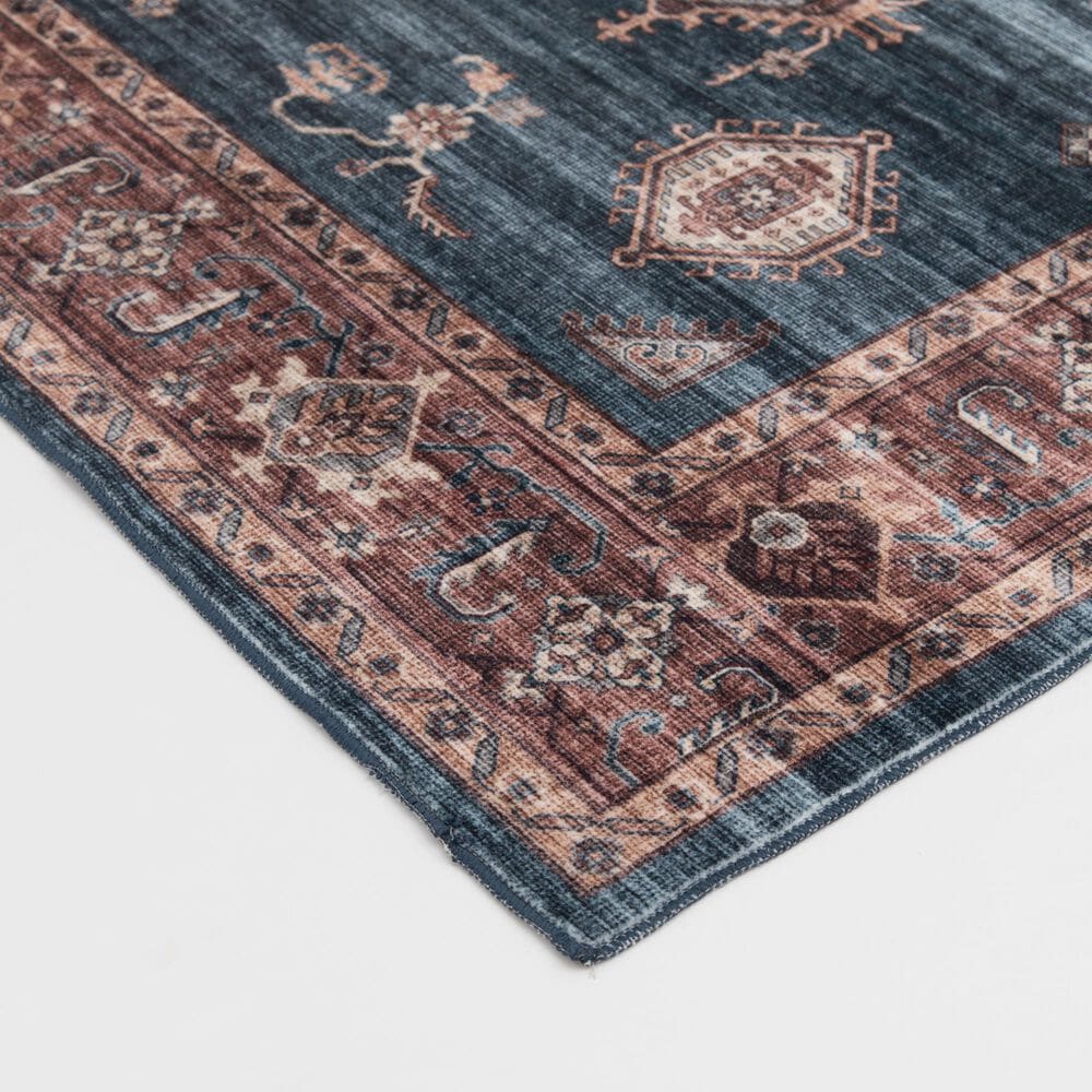 Central Oriental Rugease Raquel 5' x 7' Aerugo and Rust Area Rug, , large