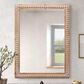 Hearth and Haven Rectangular Wall Mirror with Wood Beading Frame in Antique Natural, , large