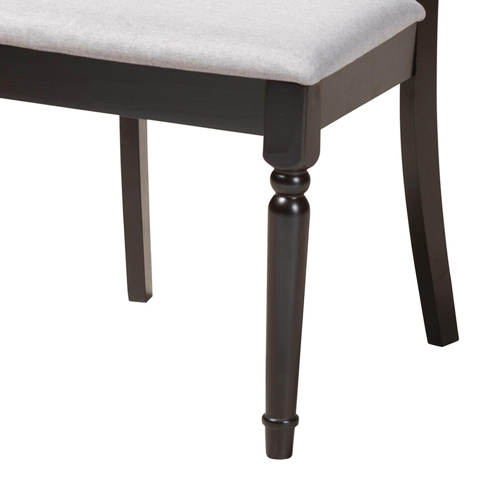 Baxton Studio Lucie Side Chair with Grey Cushion in Espresso Brown (Set of 4), , large