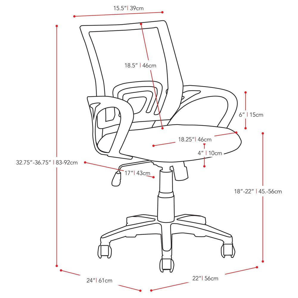 CorLiving Workspace Office Chair with Teal Mesh Back, , large