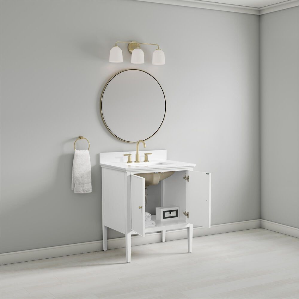 37B Heston 30" Single Bathroom Vanity in Bright White with White Composite Stone Top and Backsplash, , large