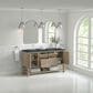James Martin Vanities Breckenridge 60" Double Bathroom Vanity in Whitewashed Oak with 3 cm Charcoal Soapstone Quartz Top and Rectangular Sinks, , large