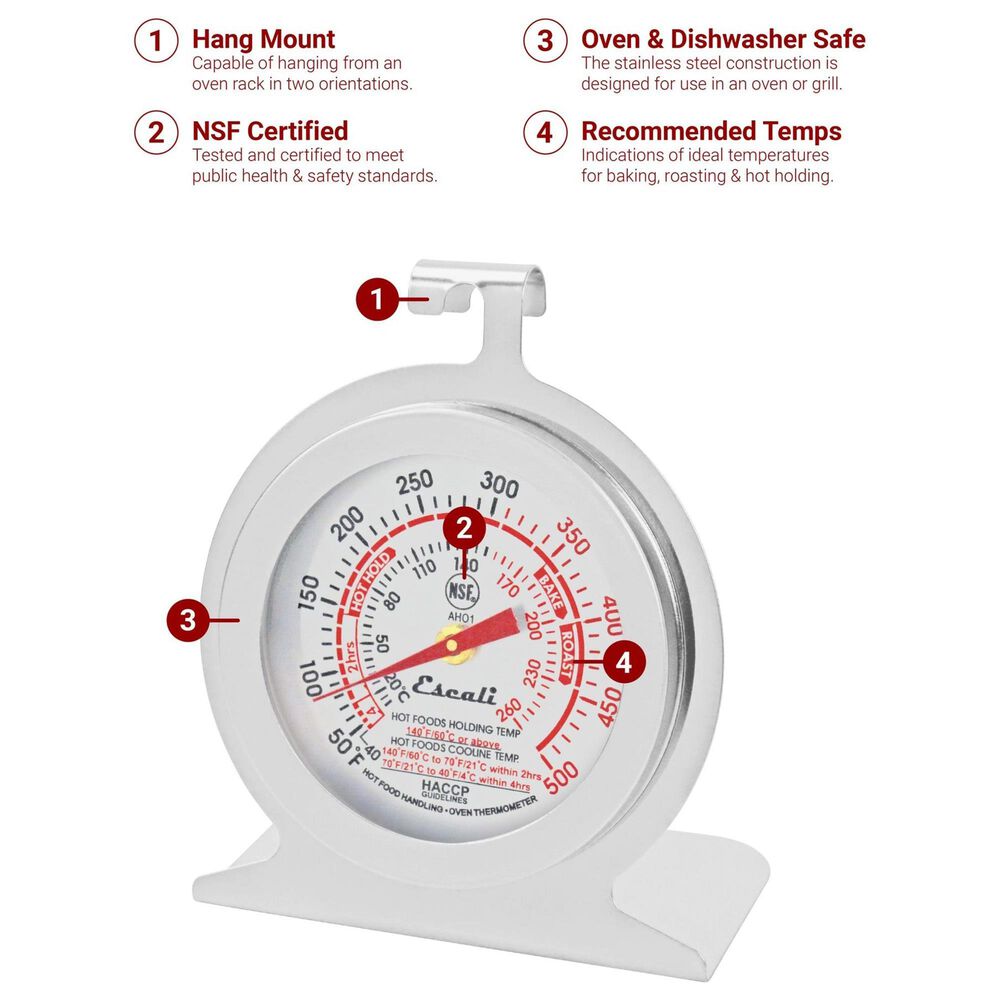 Kitchen Supply Durable Stainless Steel Oven Thermometer in Silver, , large