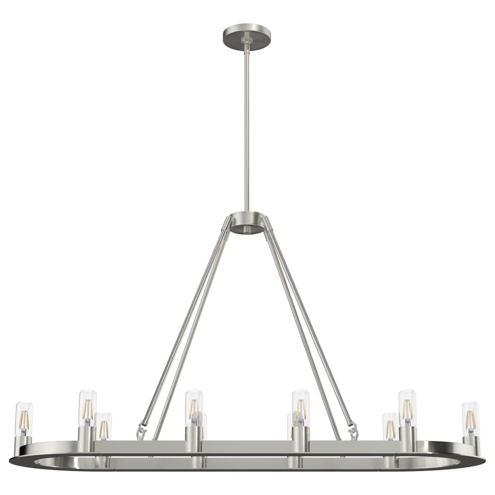 Hunter Saddlewood 10-Light Linear Chandelier in Brushed Nickel, , large
