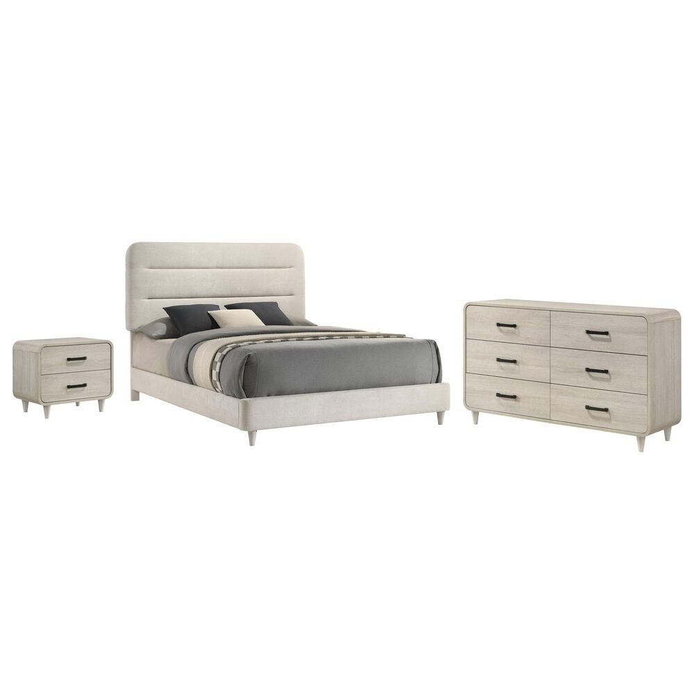 Crown Mark Nyomi 3-Piece Queen Panel Bedroom Set in White, , large