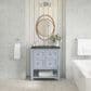 James Martin Vanities Breckenridge 30" Single Bathroom Vanity in Serenity Blue with 3 cm Parisien Bleu Quartz Top and Rectangular Sink, , large