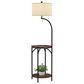 Timberlake Lavish Home Floor Lamp with End Table in Dark Brown, , large