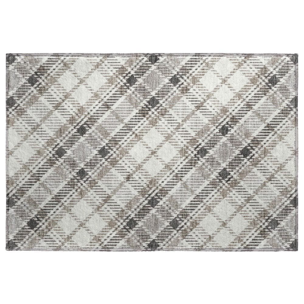 Dalyn Rug Company Soft Essentials Plaid Putty 1"8" x 2"6" Indoor/Outdoor Area Rug, , large