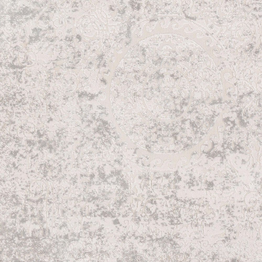 Surya Aisha AIS-2307 6&#39;7&quot; Round Light Gray and Off-White Area Rug, , large