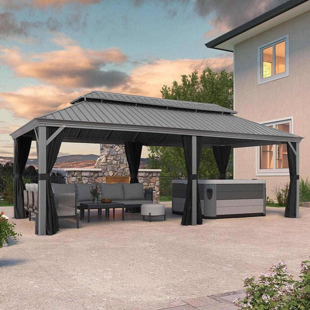 HOMLUX Luxury  Hard Top Gazebo in Light Grey, , large