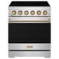 Thor Kitchen Gordon Ramsay 4.6 Cu. Ft. Professional Freestanding Electric Range with Bronze Handle Kit in Stainless Steel, , large