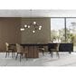 CASABIANCA HOME Totem Manual Dining Table with Walnut Base and Black Marbled Porcelain , , large