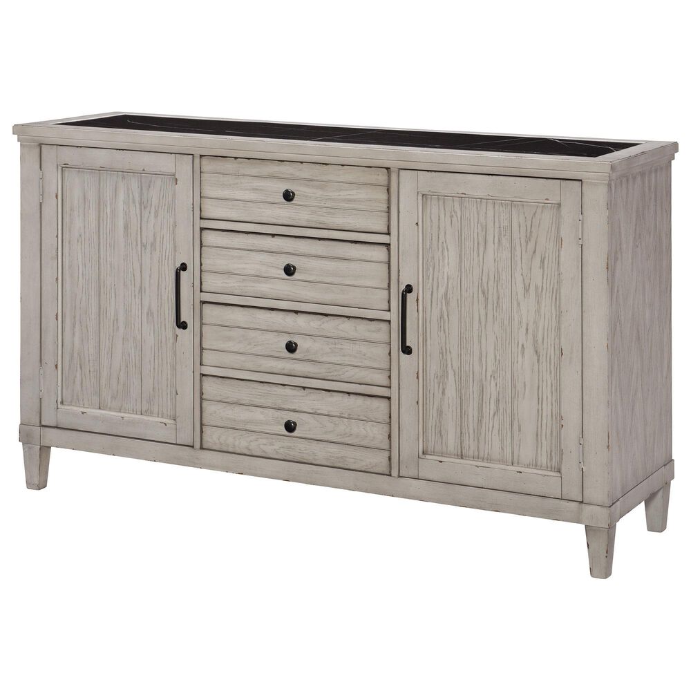 Legacy Classic Belhaven Credenza in White and Black Marble, , large