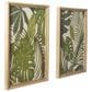 Maple and Jade 17" x 25" Leaf Tropical Home Wall Decor with Frame in Brown, Green and White (Set of 2), , large