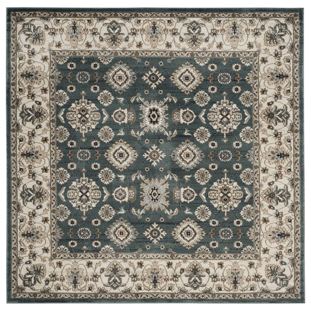 Safavieh Lyndhurst 7" Square Teal and Cream Area Rug, , large
