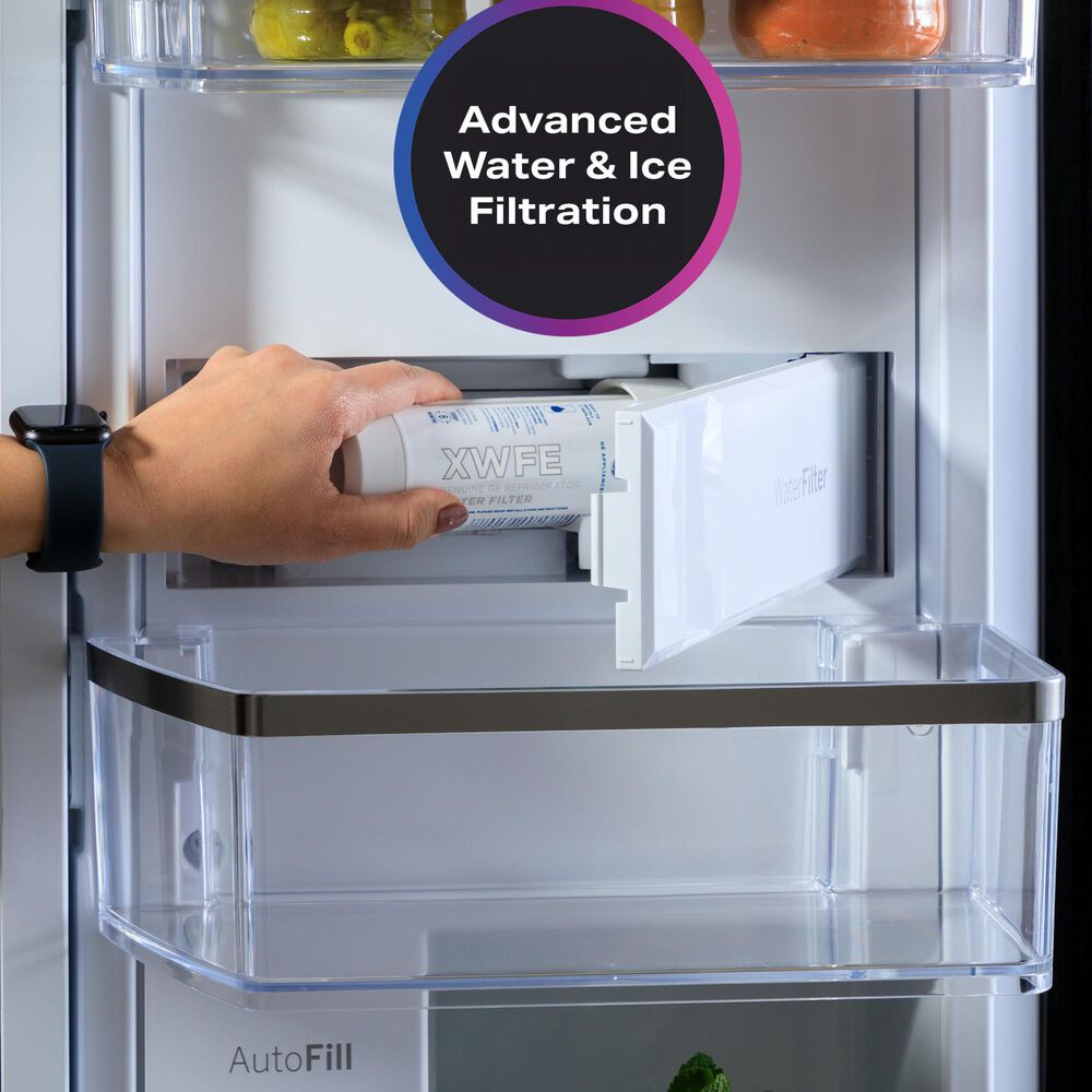 GE Profile 28.3 Cu. Ft. Quad-Door Refrigerator with Dual-Dispense AutoFill Pitcher in Fingerprint Resistant Stainless, , large