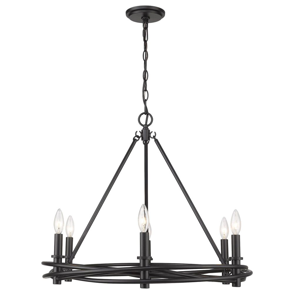Golden Lighting Weaver 6-Light Chandelier in Matte Black, , large
