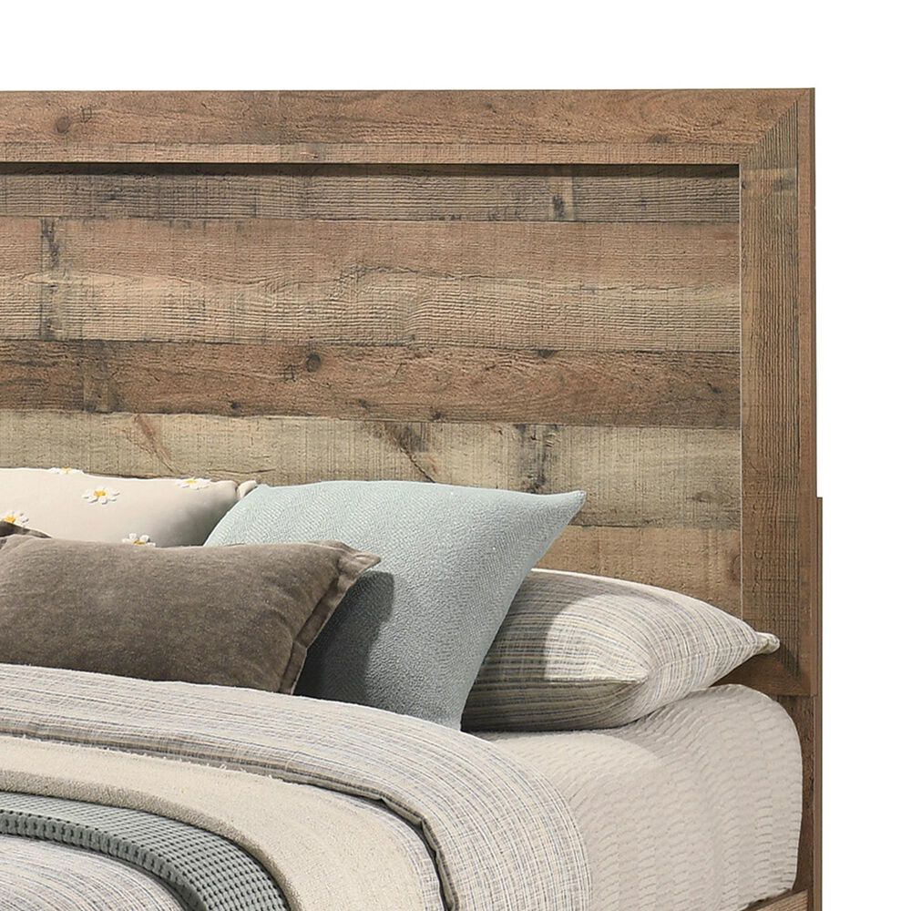 Crown Mark Elmer King Panel Bed in Rustic Brown, , large