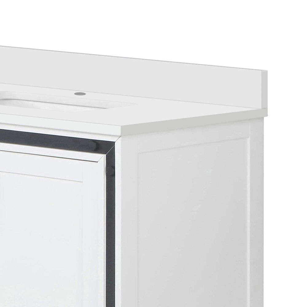 Lexora Home Ziva 80&quot; Double Bathroom Vanity in White with 2 cm White Quartz Top and Rectangular Sinks, , large