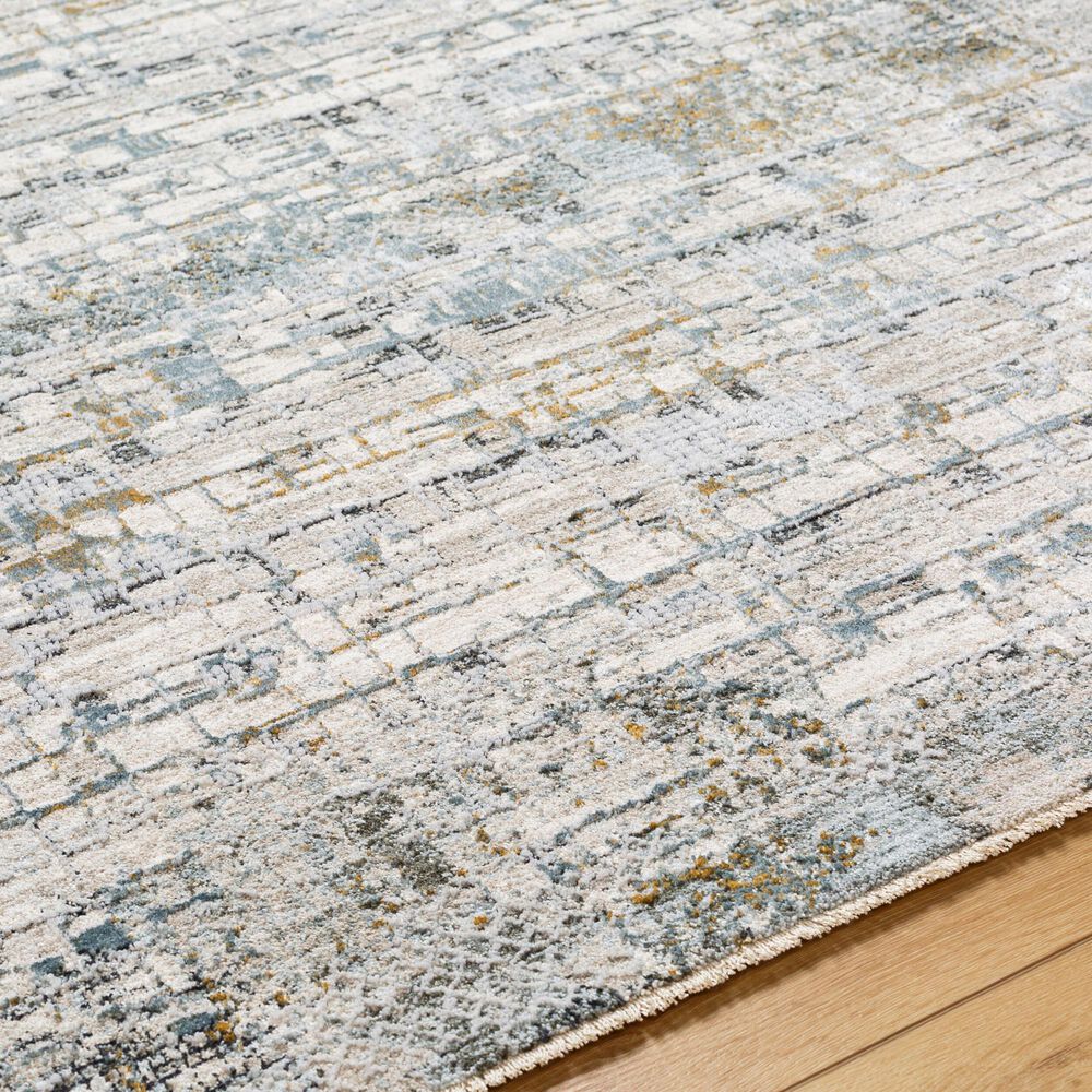 Surya Dresden Taupe, Off-White, Light Gray, Deep Teal, Dusty Sage, Ink Blue and Mustard 6&#39;7&quot; x 9&#39;6&quot; Area Rug, , large