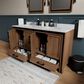 Lexora Home Ziva 60" Double Bathroom Vanity in Rustic Barnwood with 2 cm White Quartz Top and Rectangular Sinks, , large