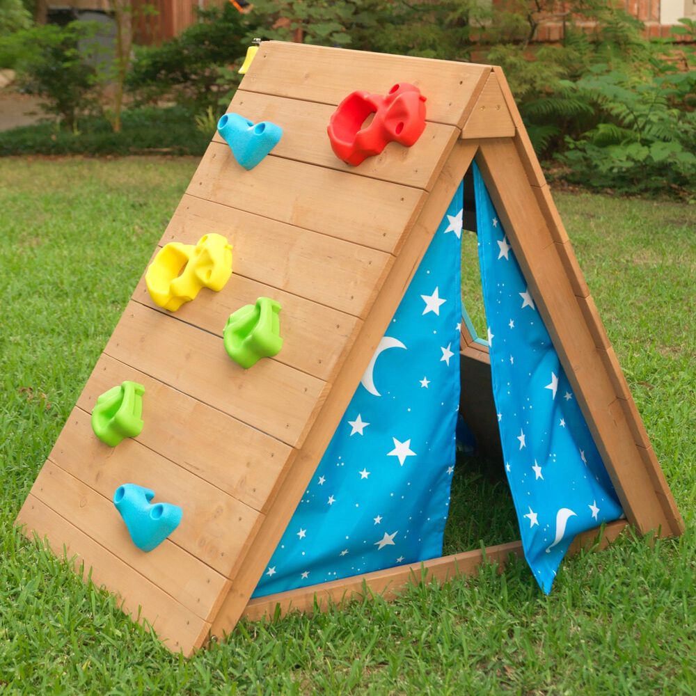 Kidkraft A Frame Hideaway &amp; Climber in Natural, , large
