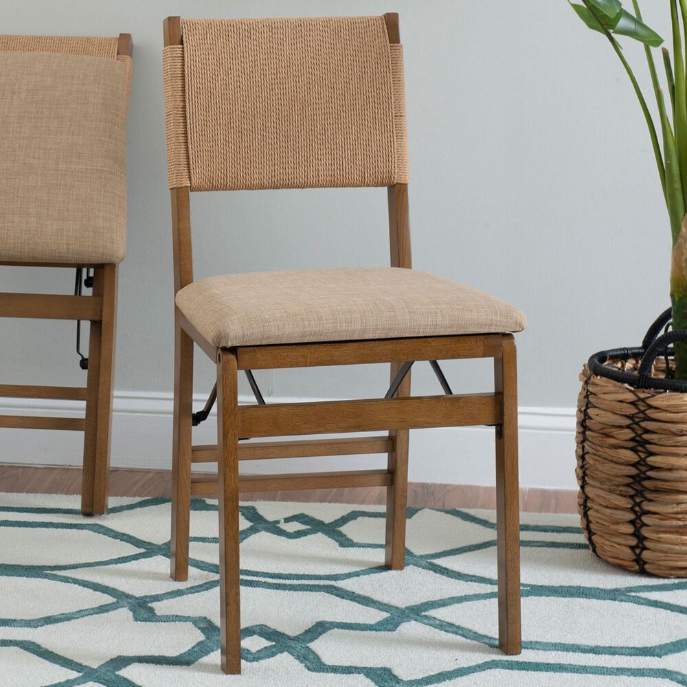 Linon Home Decor Norway Folding Chair in Natural, , large