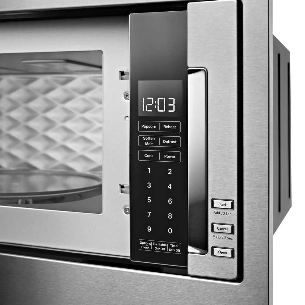 KitchenAid 1000 Watt Built-In Low Profile Microwave with Standard Trim Kit in Stainless Steel, , large