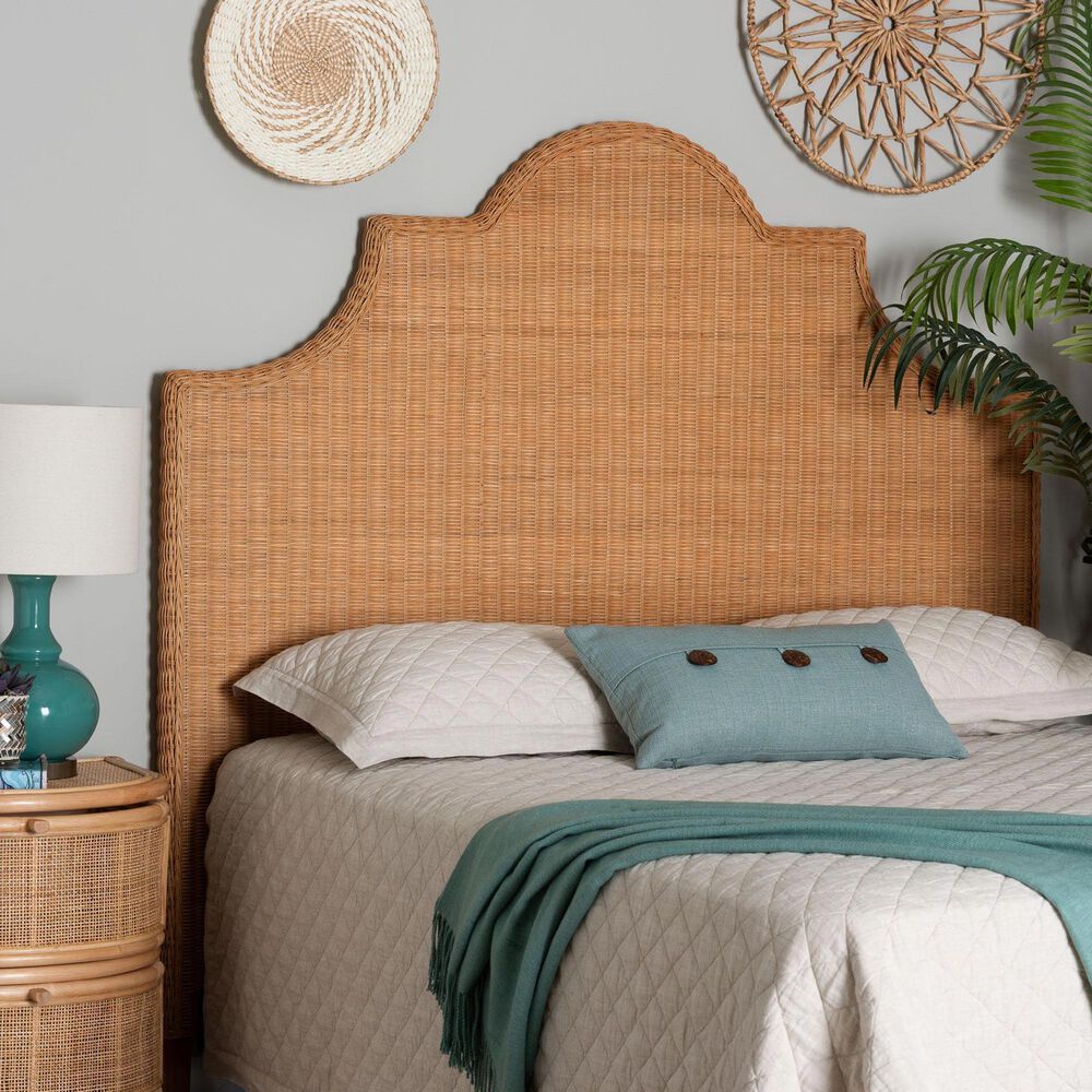 Baxton Studio Melanie Queen Standalone Headboard in Light Honey, , large