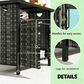 Hearth and Haven Patio Bar Table with Cabinet in Mixed Gray, , large