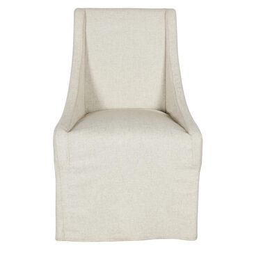 Classic Home Warwick Upholstered Rolling Dining Chair in Oatmeal, , large