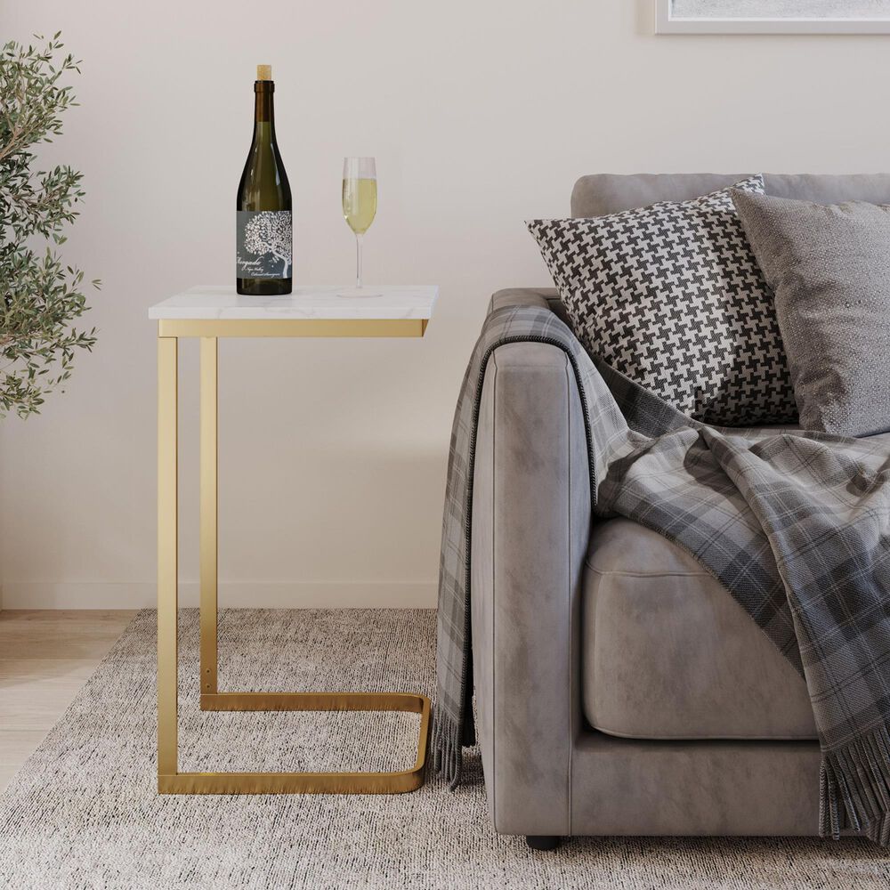 Timberlake C-Table in Gold and White, , large