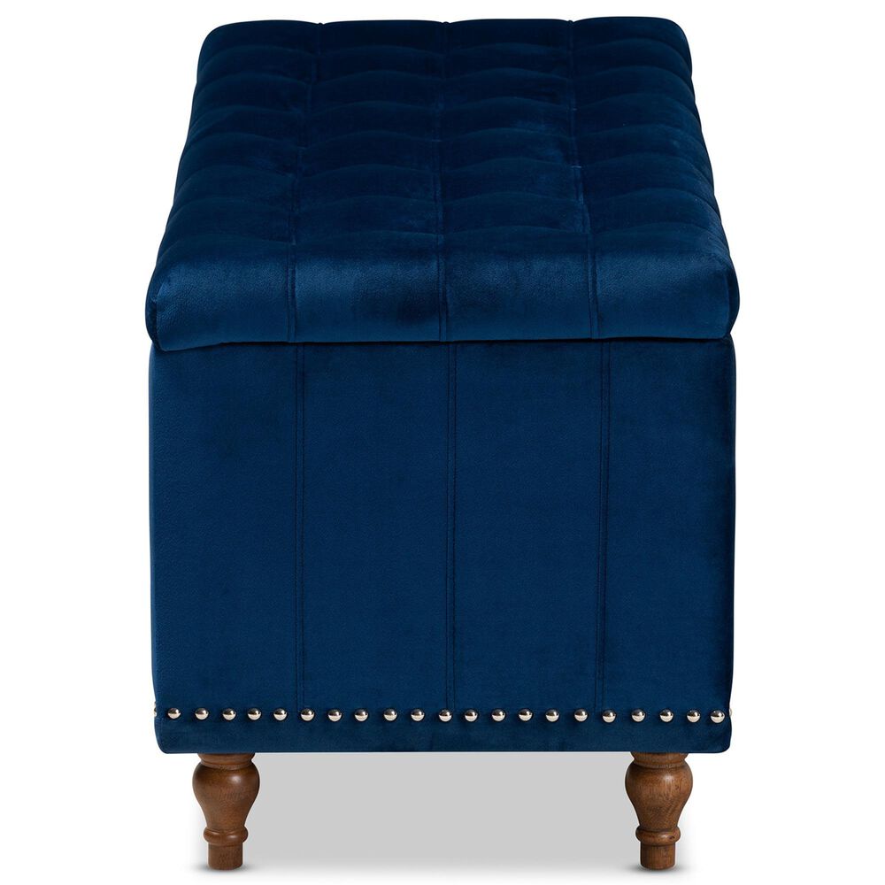 Baxton Studio Kaylee Storage Ottoman Bench in Navy Blue, , large