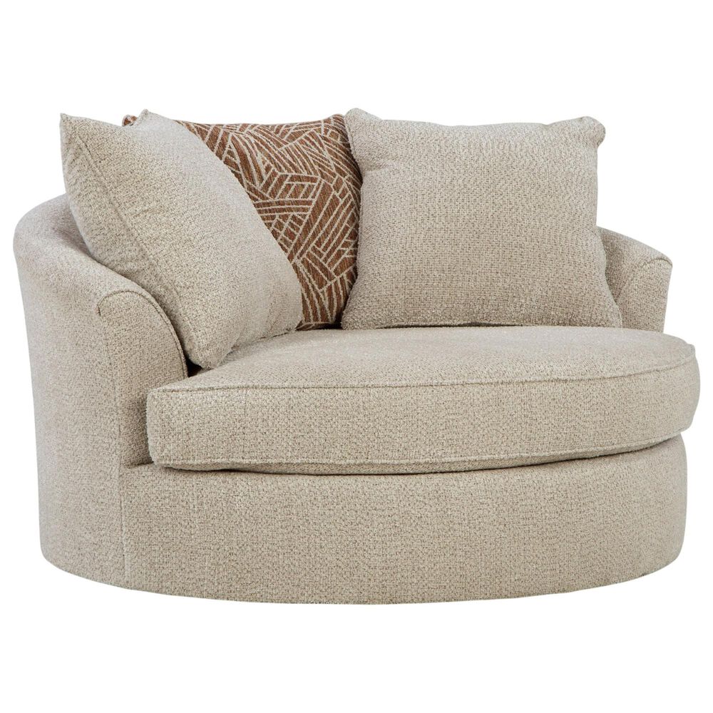 Ashley Steelwater Retreat Oversized Swivel Accent Chair in Latte, , large