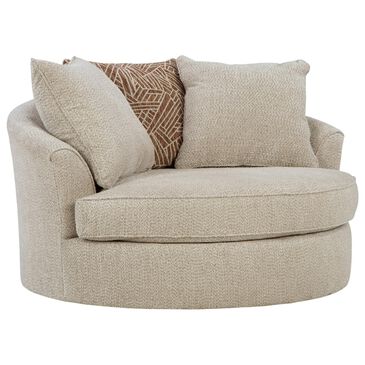 Ashley Steelwater Retreat Oversized Swivel Accent Chair in Latte, , large