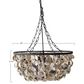 Creative Coop Ostra 29" Oyster Shell Chandelier with Black and Natural Shade, , large
