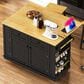 HOMLUX 48" Kitchen Island with Drop Leaf in Black and Natural, , large