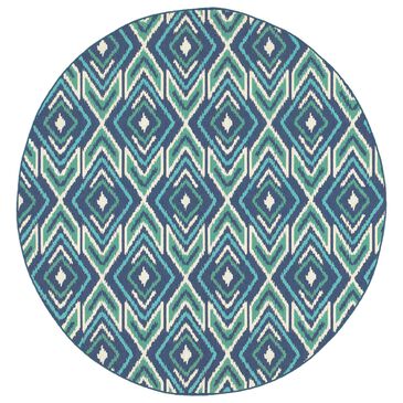 Oriental Weavers Meridian 2209B 7"10" Round Navy Area Rug, , large