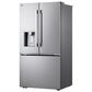 LG 23.7 Cu. Ft. 3-Door French Door Refrigerator with Zero Clearance in PrintProof Stainless Steel, , large