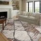 Loloi Levitt Shag 7"10" x 10" Ivory and Fiesta Area Rug, , large