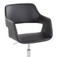 LumiSource Margarite Swivel Task Chair with Black Faux Leather Cushion in Chrome, , large