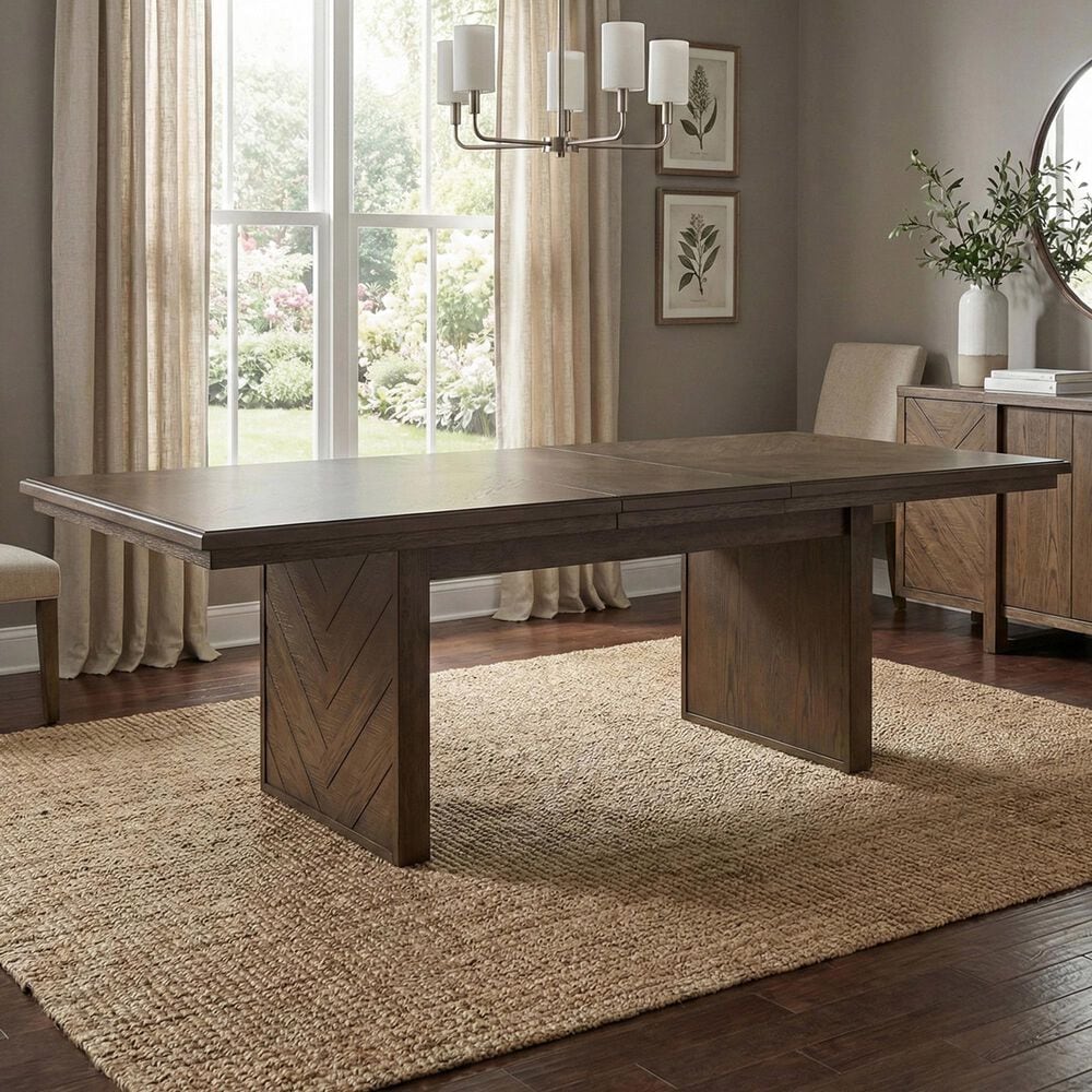 Furniture of America Virex Rectangle Extendable Dining Table in Dark Walnut, , large
