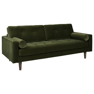 Jennifer Taylor Home Nicholas Stationary Sofa in Olive Green Velvet, , large