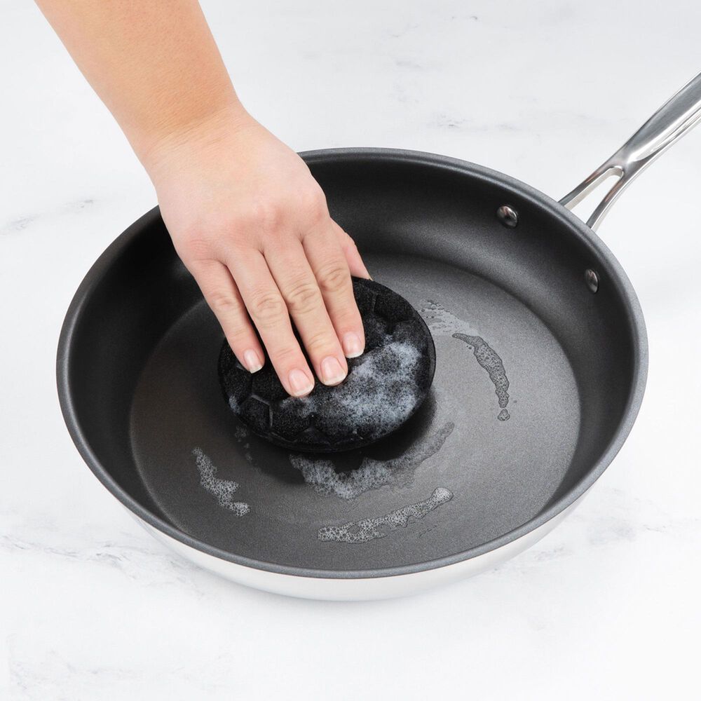 HIC Kitchen Round Sudz-Power Scrubber Sponge in Black &#40;Set of 2&#41;, , large