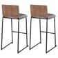 Lumisource Mason Mara Barstool with Grey Cushion in Black and Walnut (Set of 2), , large