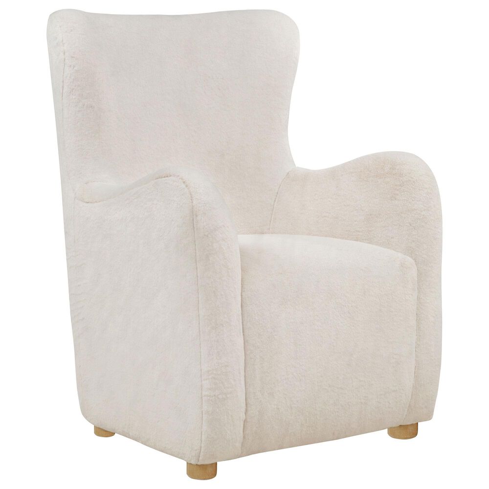 Pacific Landing Thornton Wingback Accent Chair in Ivory, , large